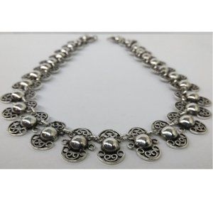 Vintage Solid 980 Silver Quinto Taxco Necklace